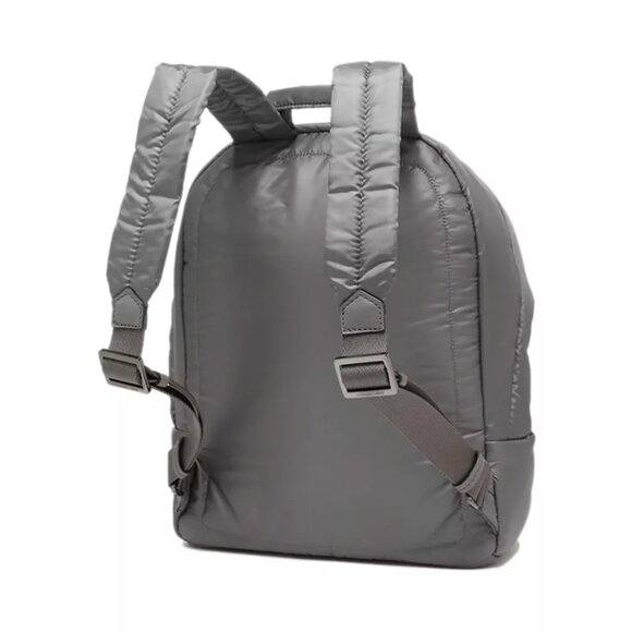 S Michael Kors Rae Medium Quilted Nylon Backpack Gray - Picture 2 of 7